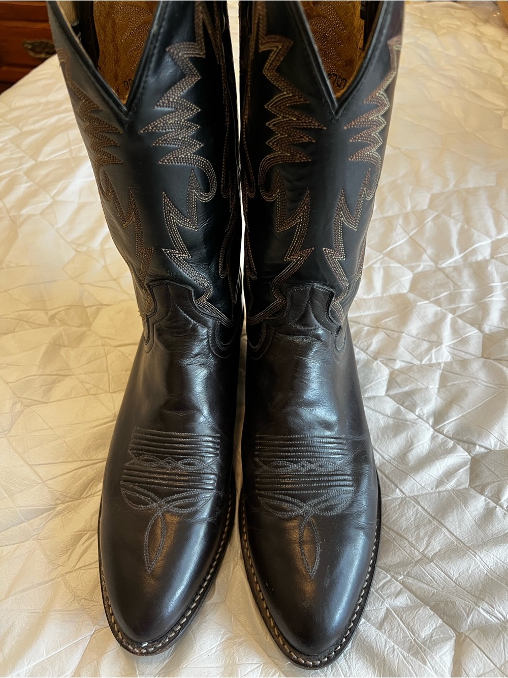Dan Post Men’s Black Leather Cowboy Boots 9.5 D